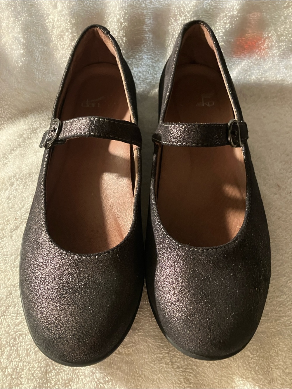 Dansko Kaelyn Graphite Metallic Mary Jane Shoes Size 37